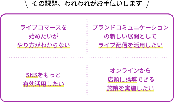 その課題、われわれがお手伝いします