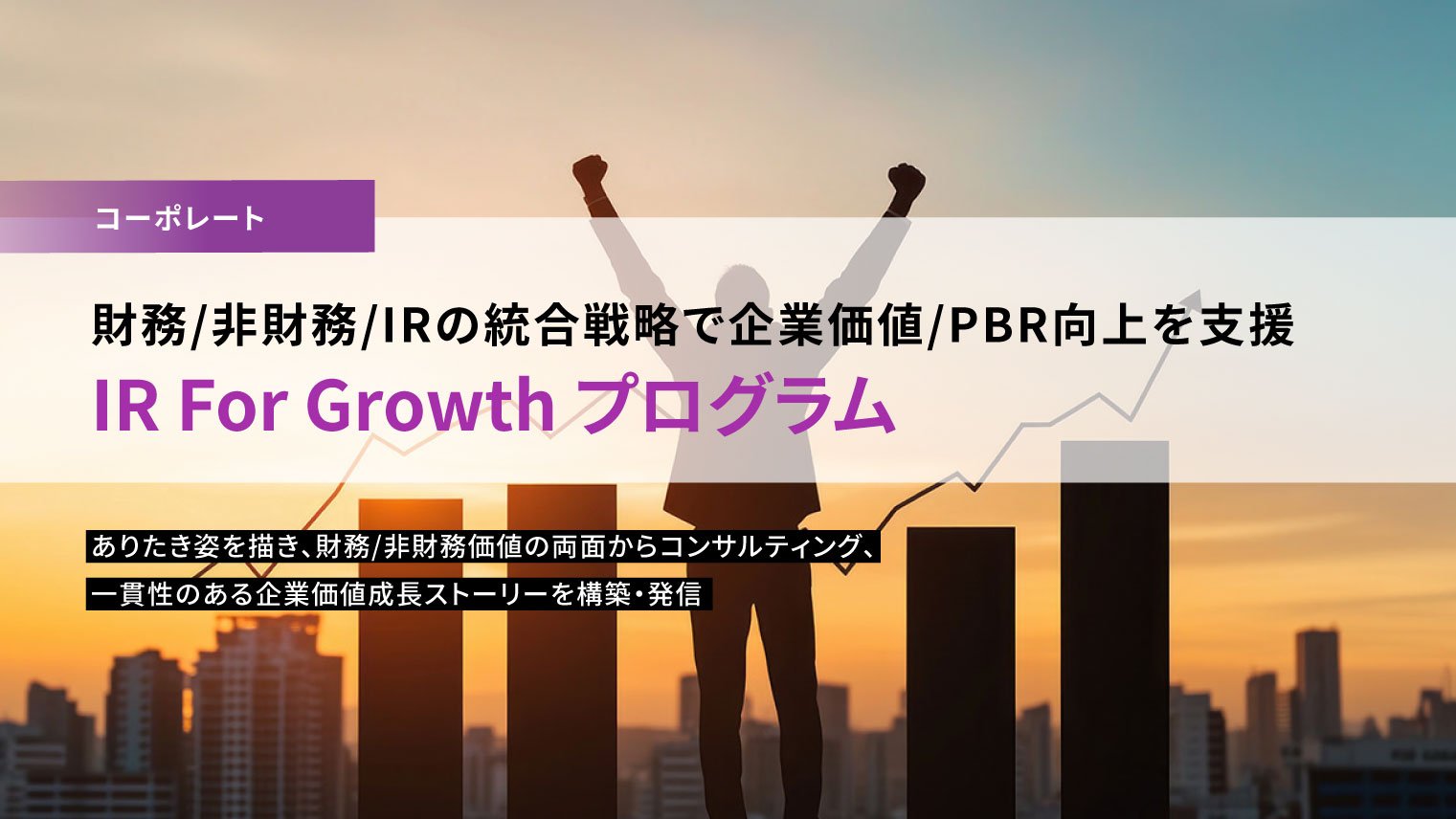 事業財務/非財務/IRの統合戦略で企業価値/PBR向上を支援「IR For Growth プログラム」